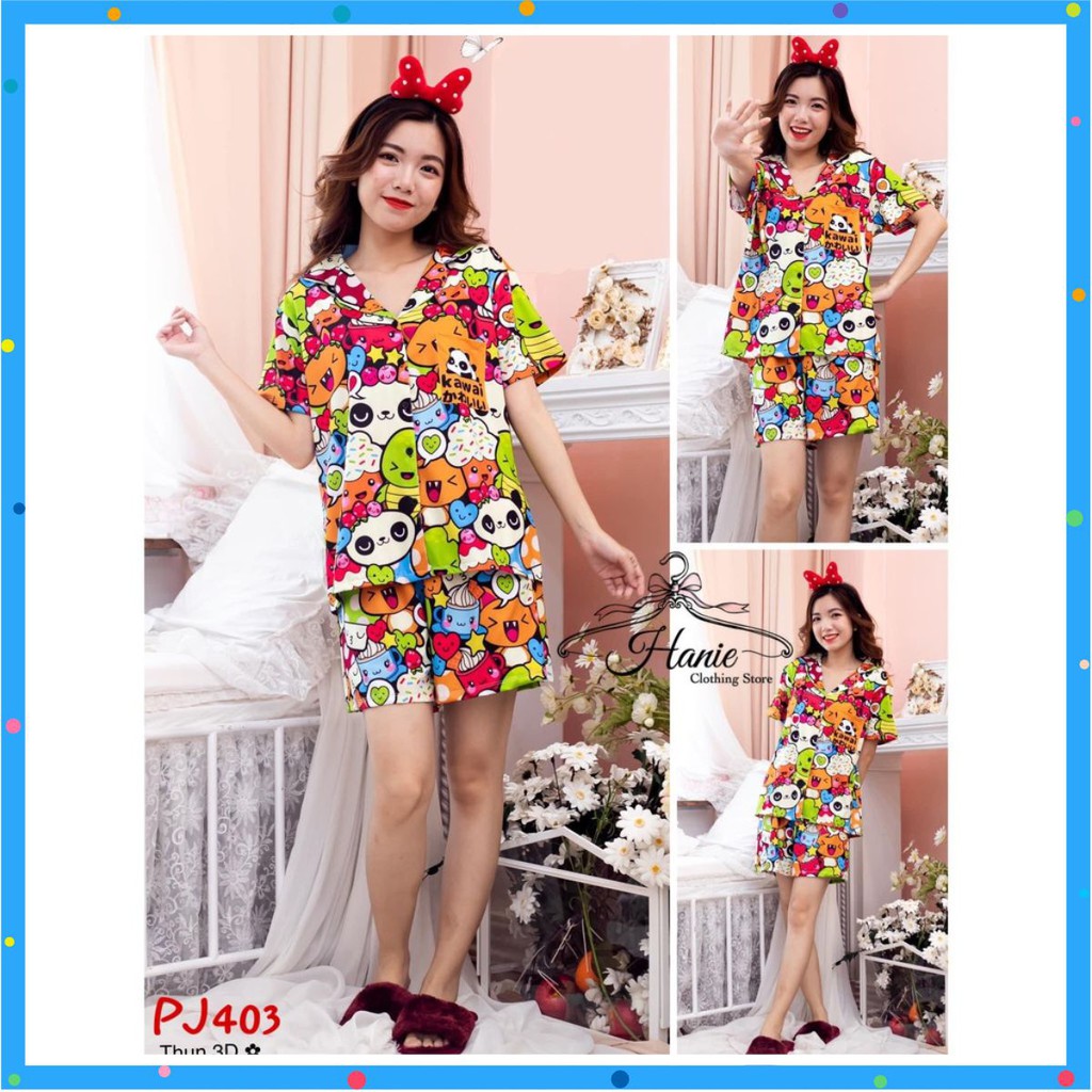 Thun lạnh 3D Pijama Đùi PJ403