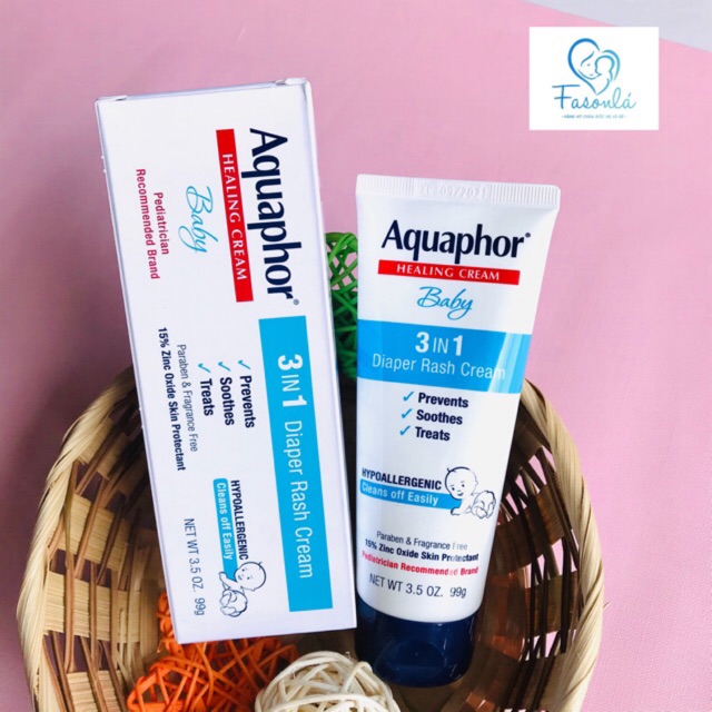 Kem Hăm Tã Trẻ Sơ Sinh Aquaphor Baby 3 in1 Diaper Rash Cream