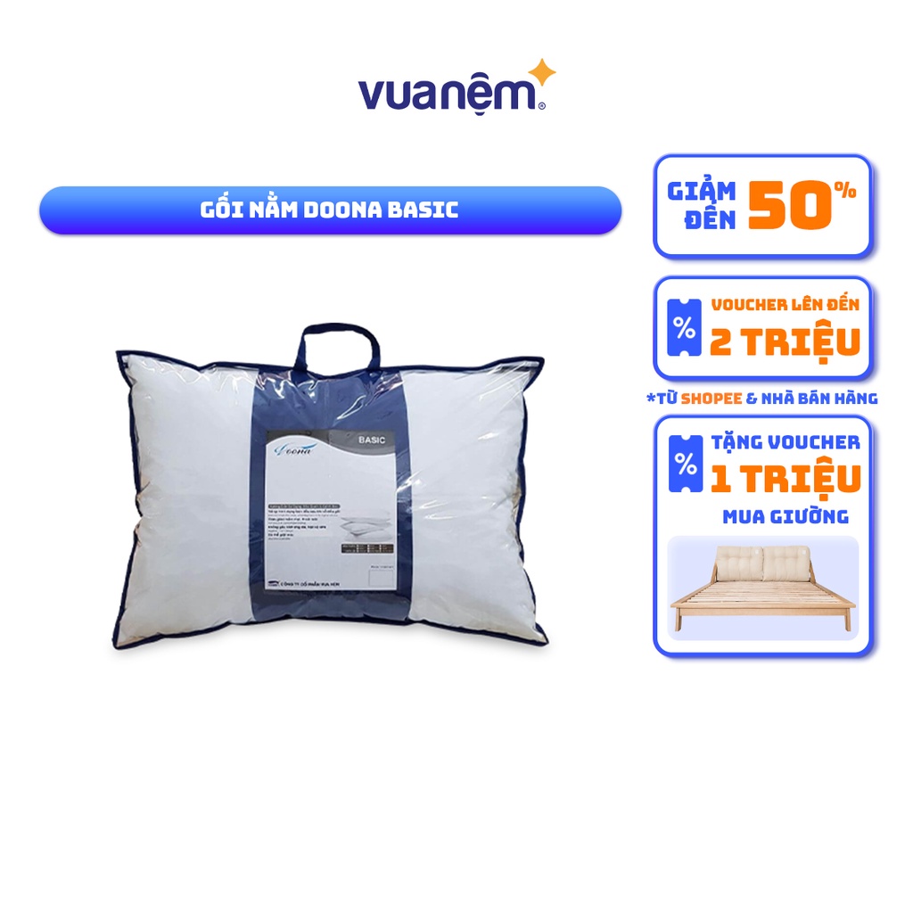 Gối Doona Basic êm ái cho người lớn nâng đỡ, thoáng khí độ bền cao phân phối bởi Vua Nệm