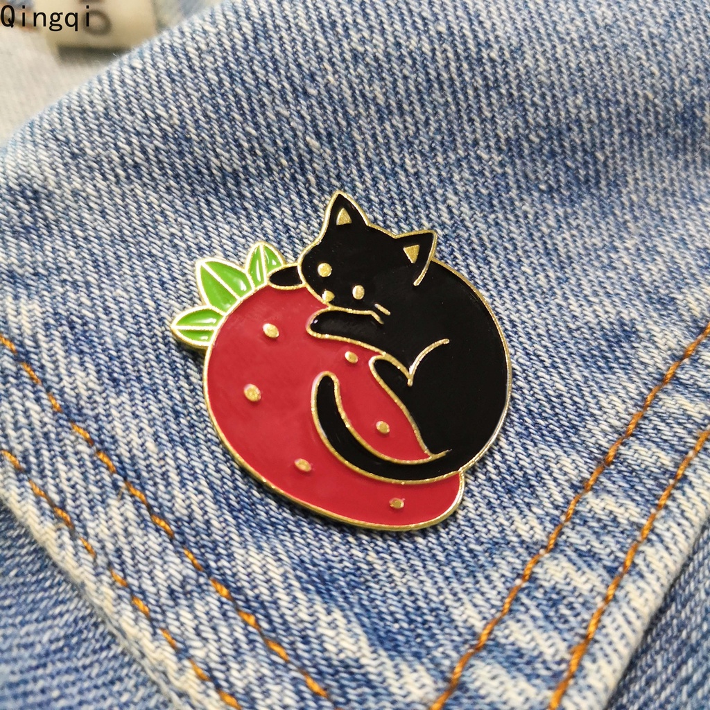 Ghim cài áo MISS ZOE hình mèo đen hoạt hình dễ thương