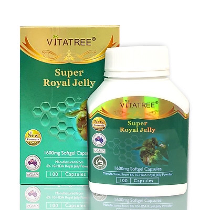 Viên uống sữa ong chúa VITATREE Royal Jelly 1600mg - Bồi bổ cơ thể - Làm đẹp da - Hộp 100 VIÊN