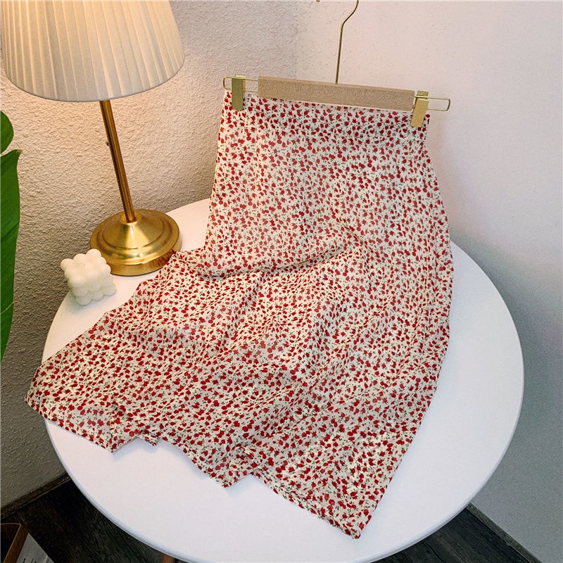 Chân Váy Voan Dài Lưng Cao In Họa Tiết Hoa Thời Trang Mùa Hè Xinh Xắn Cho Nữ