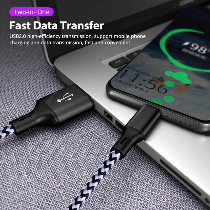 Cáp sạc nhanh FONKEN USB type C 5A cho điện thoại Xiaomi Redmi Note 8 9 10 Pro Android