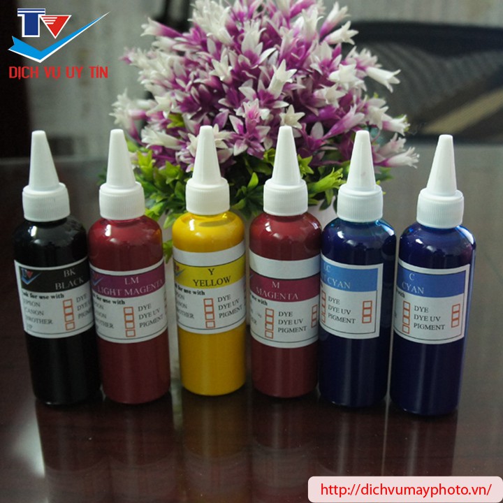 Mực in pigment không bay không phai cho máy in phun 6 màu Epson L805 L800 T60 1390 1430 L1800