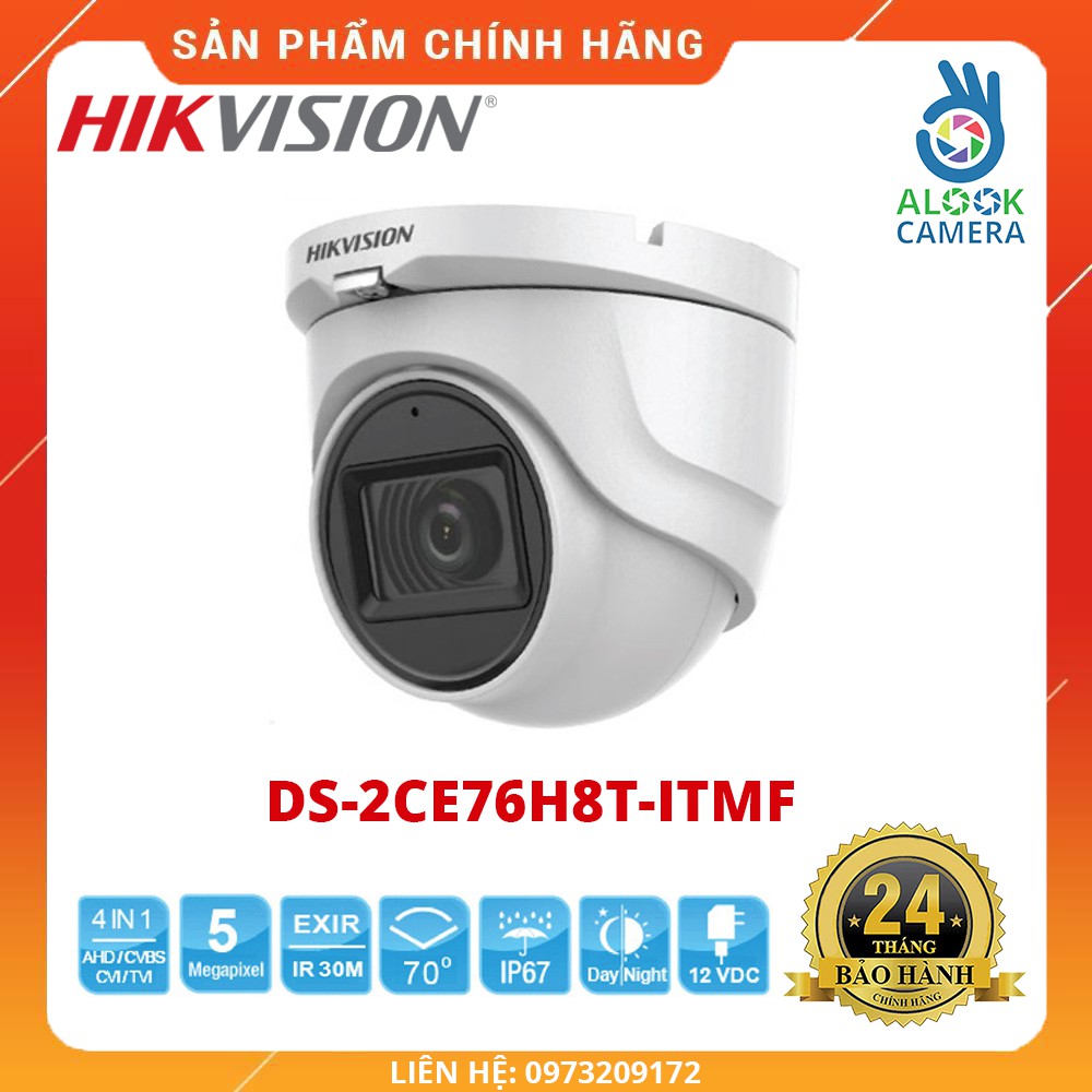 HÀNG CHÍNH HÃNG_Camera HD-TVI Thân Dome Starlight hồng ngoại 5.0 Megapixel HIKVISION DS-2CE76H8T-ITMF_BẢO HÀNH 24 THÁNG