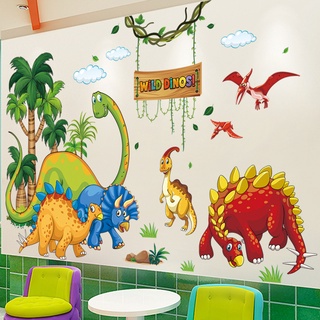 Decal dán tường Khủng long sắc màu