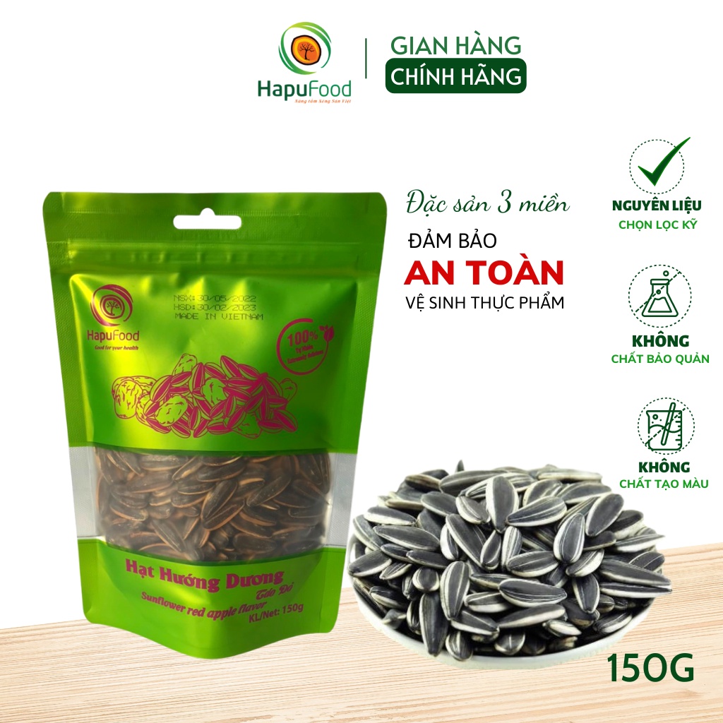 Hướng dương tẩm vị táo đỏ Hapufood gói 150G, thơm ngon