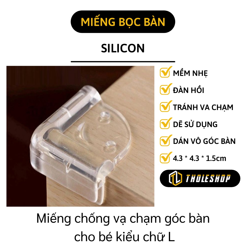 Miếng Bọc Cạnh Bàn - Miếng Bịt Góc Bàn Silicone Tránh Va Đập, An Toàn Cho Bé 8749