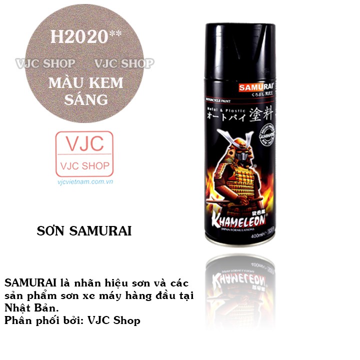 Chai sơn xịt sơn xe máy cao cấp SAMURAI màu kem sáng mã H2020** dung tích 400 ml