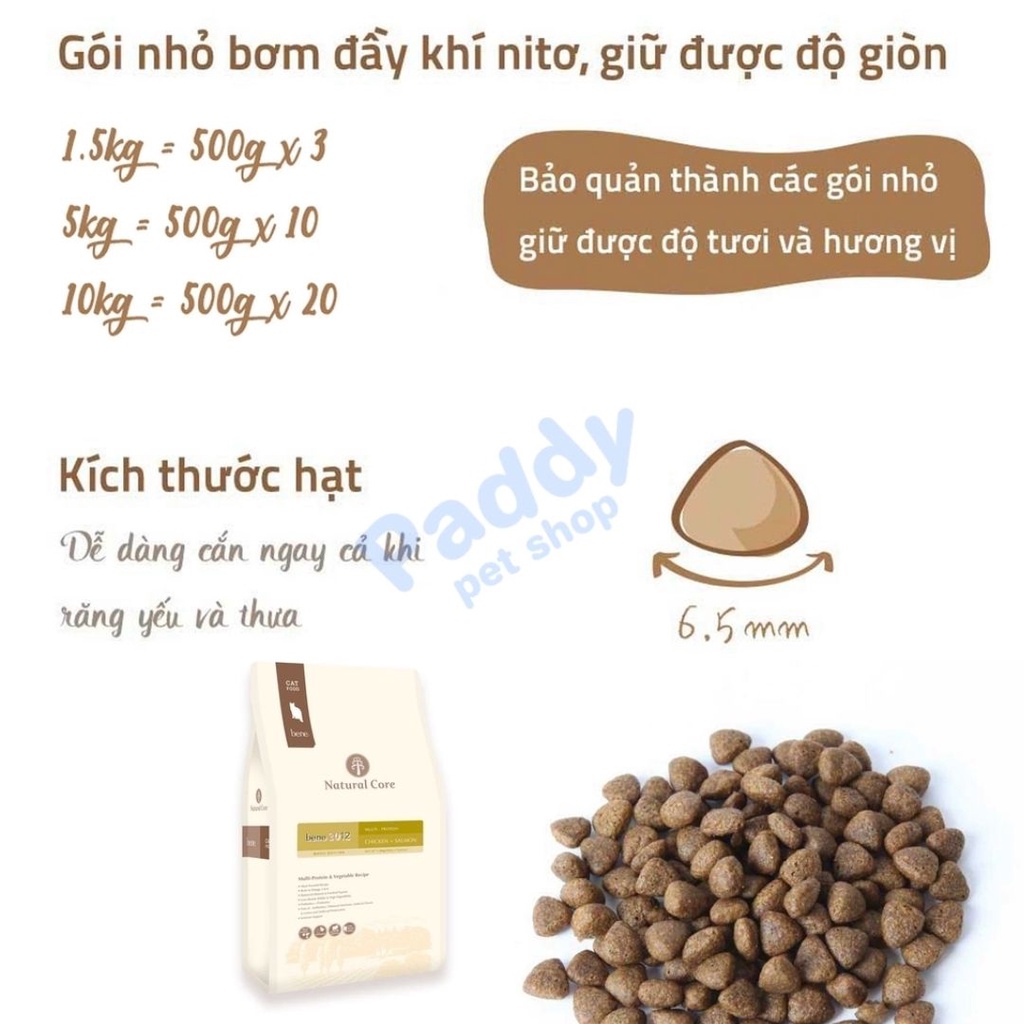 Hạt Hữu Cơ Đa Đạm Natural Core C3 Gà &amp; Cá Hồi Cho Mèo Trưởng Thành