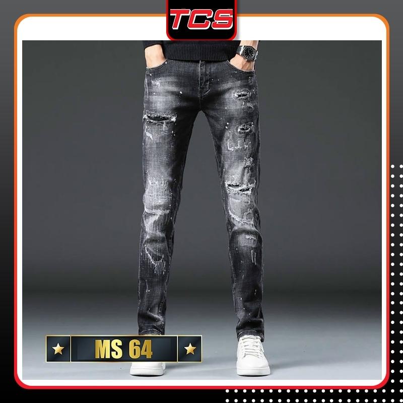 Quần jean nam,quần bò nam rách hàn quốc màu đen cao cấp đẹp giá rẻ TCS 64