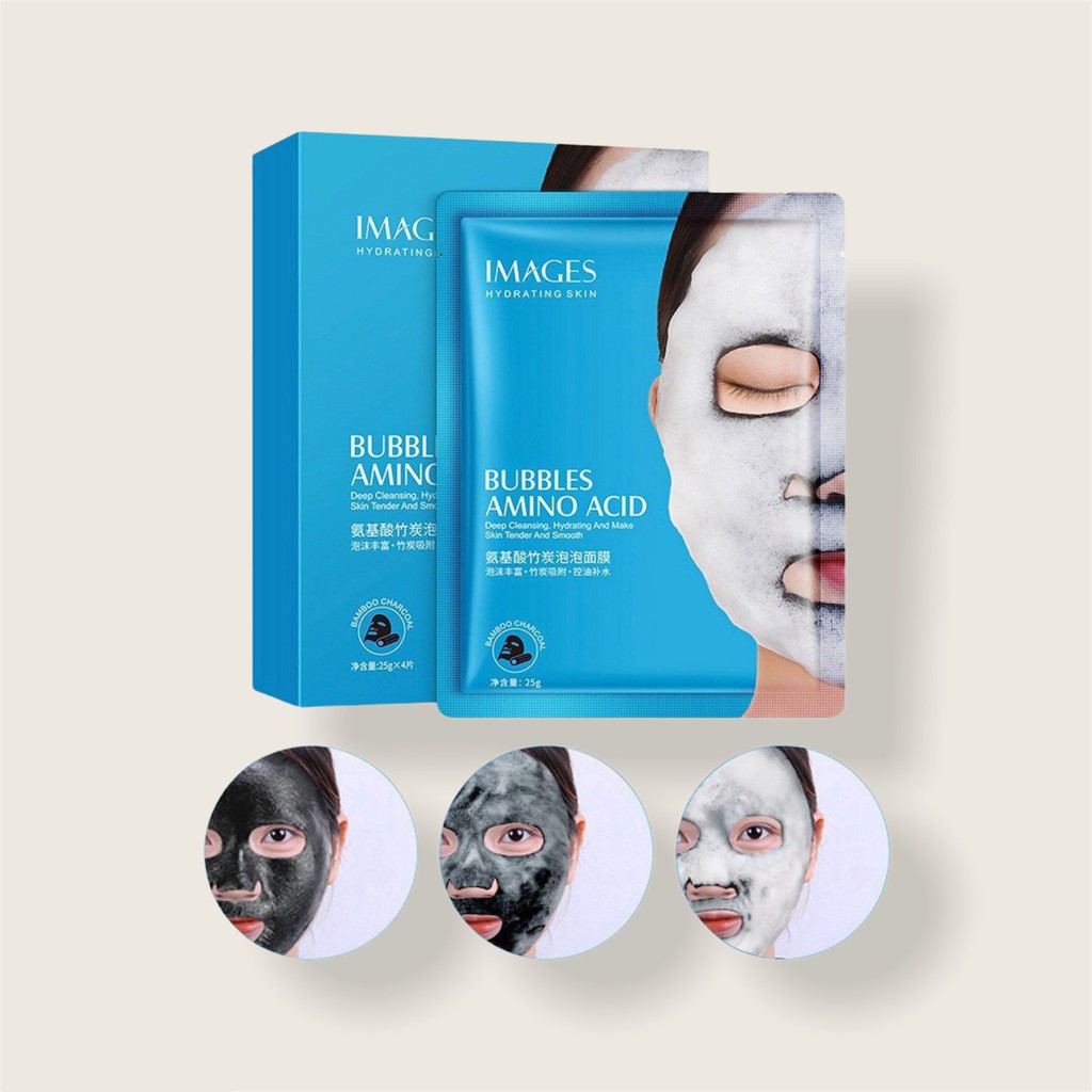 Mặt Nạ Sủi Bọt Thải Độc Images Hydrating Skin Bubbles Amino Acid Dưỡng Ẩm, Kiểm Soát Dầu, Sạch Sâu, Mụn Đầu Đen CS43