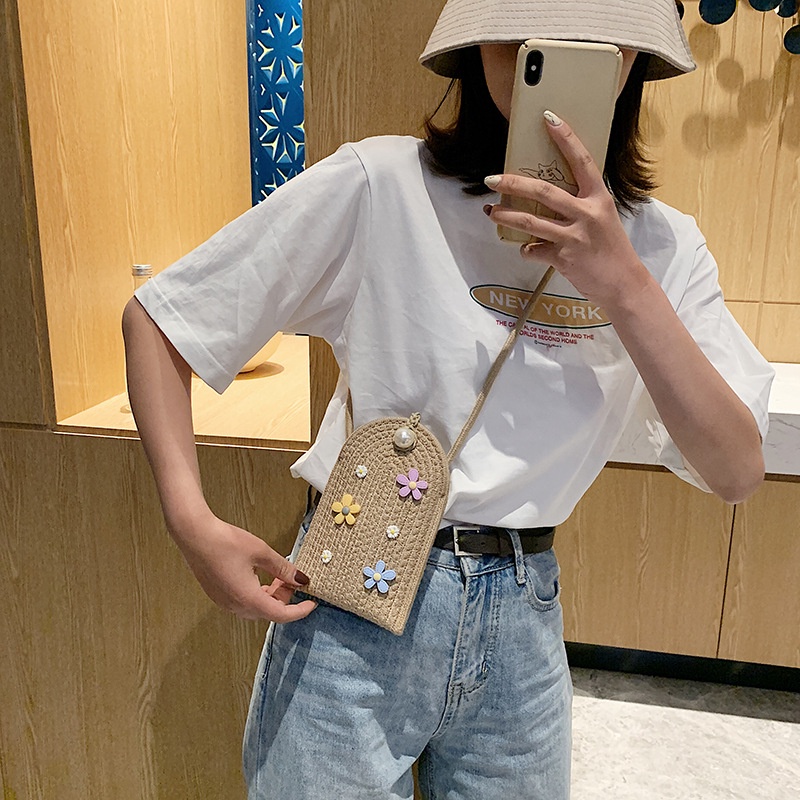 Túi đựng điện thoại di động IELGY họa tiết hoa nhỏ xinh xắn thời trang cho nữ