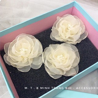 set hoa lụa cài đầu
