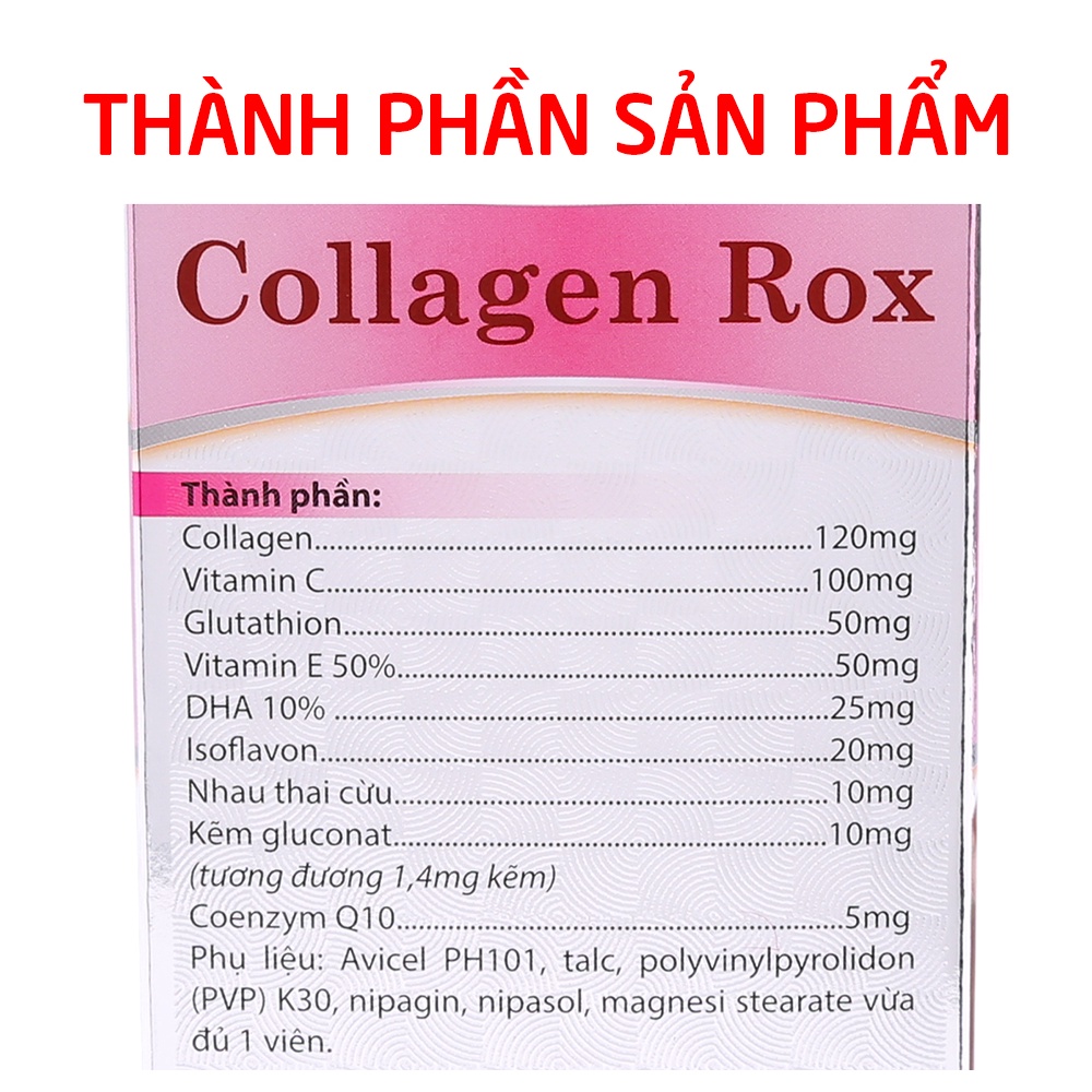 Viên uống đẹp da Collagen Rox HDPHARMA tăng nội tiết tố nữ - 60 viên [Collagen Rox Coenzym Q10]