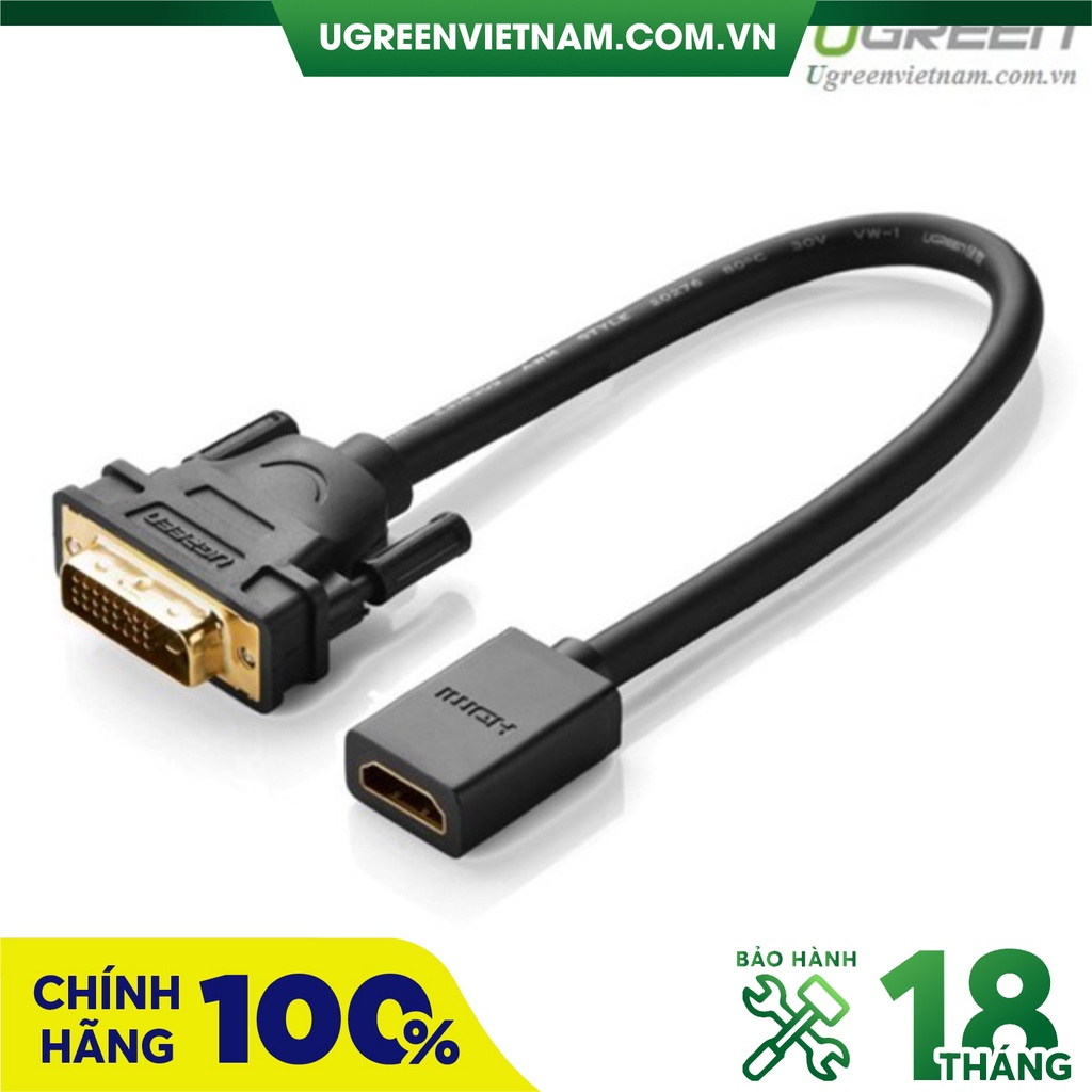Cáp chuyển đổi DVI 24+1 to HDMI Ugreen 20118 chính hãng