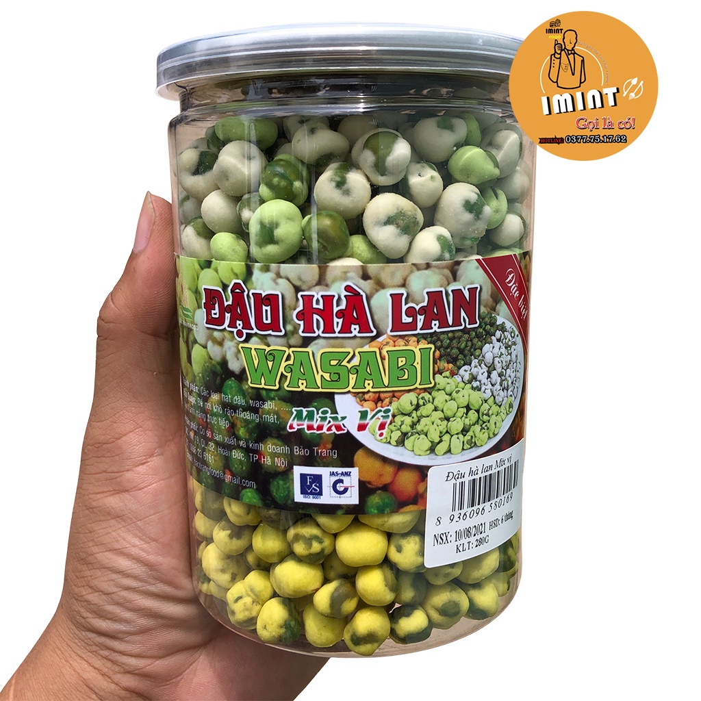 đậu hà lan wasabi Snack Mix Đậu phộng ăn liền hũ, pet 280g an toàn sạch sẽ thơm ngon đồ ăn IMI