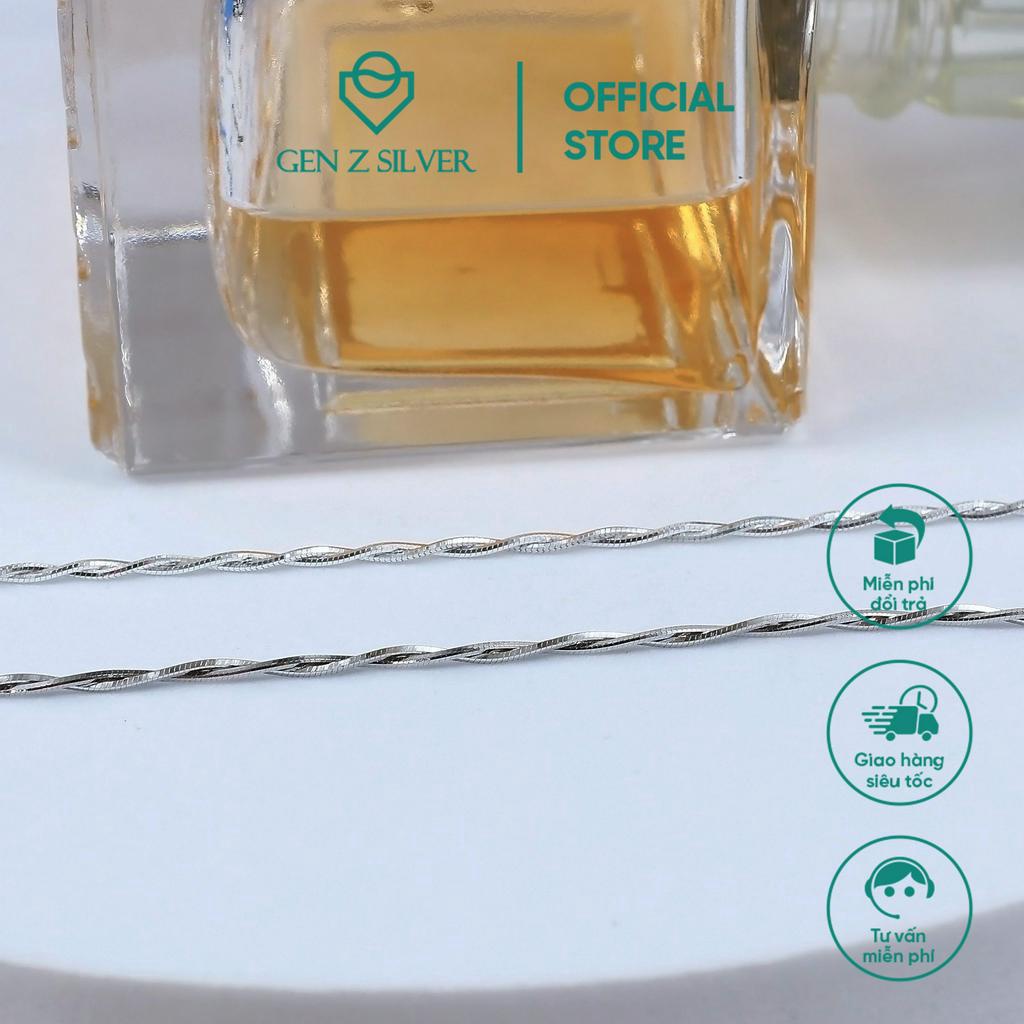 Dây chuyền bạc 925 xi bạch kim Gen Z Silver dây xoắn đôi unisex - sợi máy chắc bền DCZ15520001