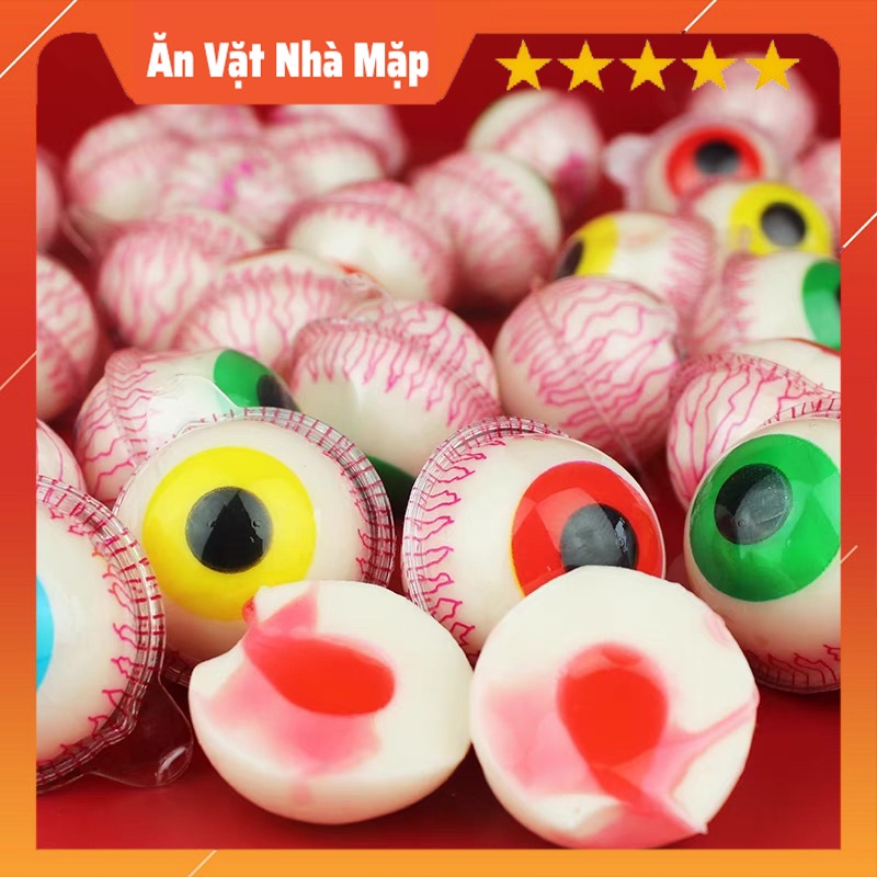 [ SIêu Ngon ] Hũ 50 Viên Kẹo Dẻo Có Nhân Siro Gummy Candy Hình Con Mắt Thái Lan (SP41232148)
