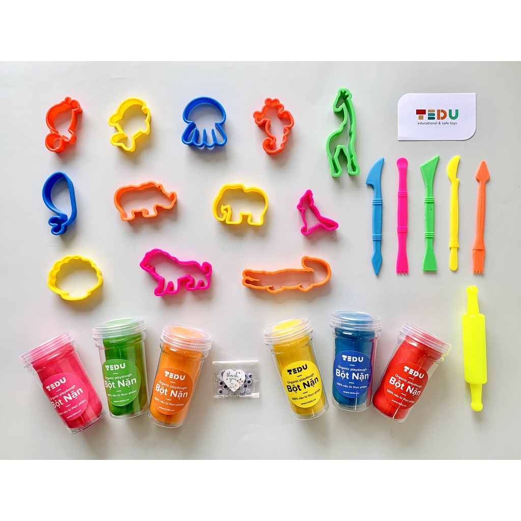 Bột nặn đất nặn an toàn TEDU - Set Động Vật