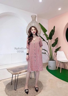 Váy bầu cổ tròn mới xinh