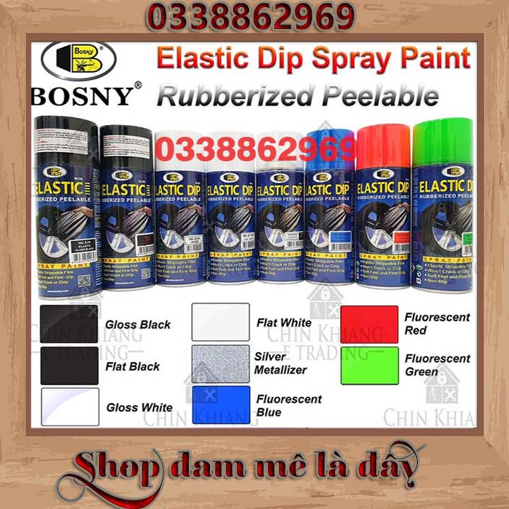 sơn lột cao su - sơn cao su non  loại tốt ELASTIC DIP Bosny dung tích 400ml