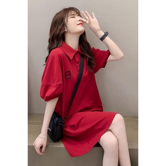 Váy polo B tay bồng from suông chất cotton