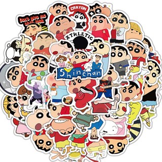 Set 50 Miếng Dán Trang Trí Hình Shin-Chan Dễ Thương Kích Thước 4-6cm
