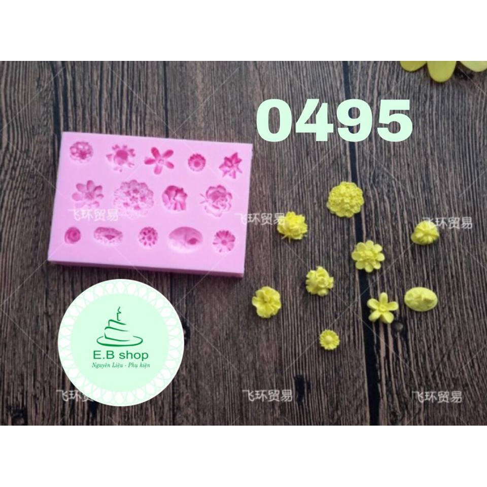 0495 - KHUÔN SILICON HOA NHỎ [BÁNH TRUNG THU HIỆN ĐẠI]