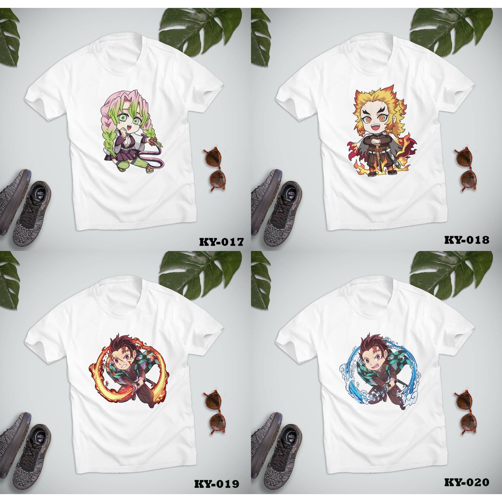 Áo thun T-Shirt Kimetsu No Yaiba Demon Slayer Thanh gươm diệt quỷ Tanjirou Nezuko Inosuke Zenitsu Rengoku MS 017-020