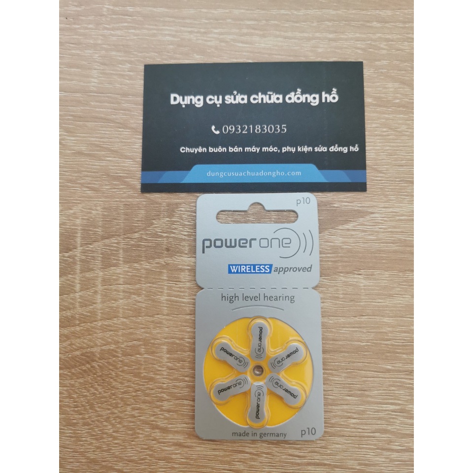 Pin máy trợ thính Power One P13, P675, P312, P10 - Đức- Vỉ 6 viên