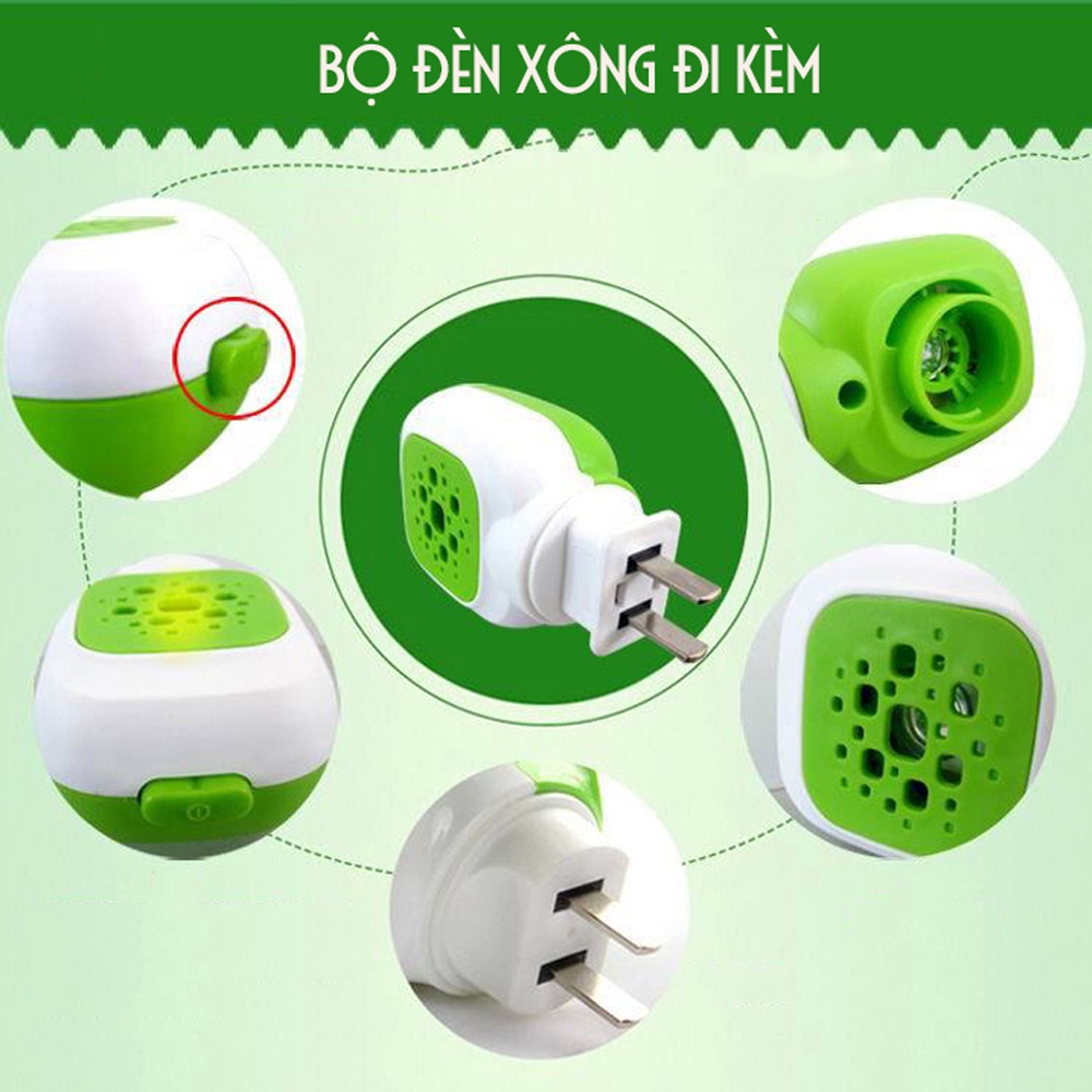 {MUA GIÁ SỈ} Đèn xông tinh dầu đuổi muỗi cho bé yêu, hương thơm dịu nhẹ, không độc hại