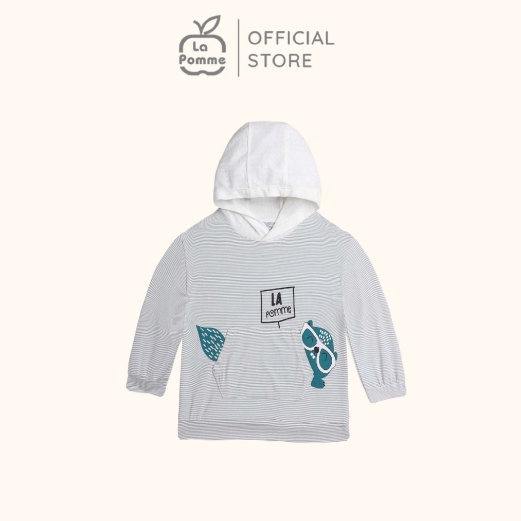 SL195 Bộ dài tay kẻ Chú Rái cá La Pomme - Xanh