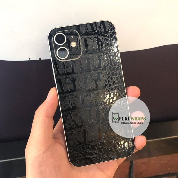 Tấm dán Skin FULL viền Họa tiết da cá sấu Dành cho 14prm, 13prm , 12prm , 11prm , xsm , 11pro , 12pro , 13pro - FukiShop