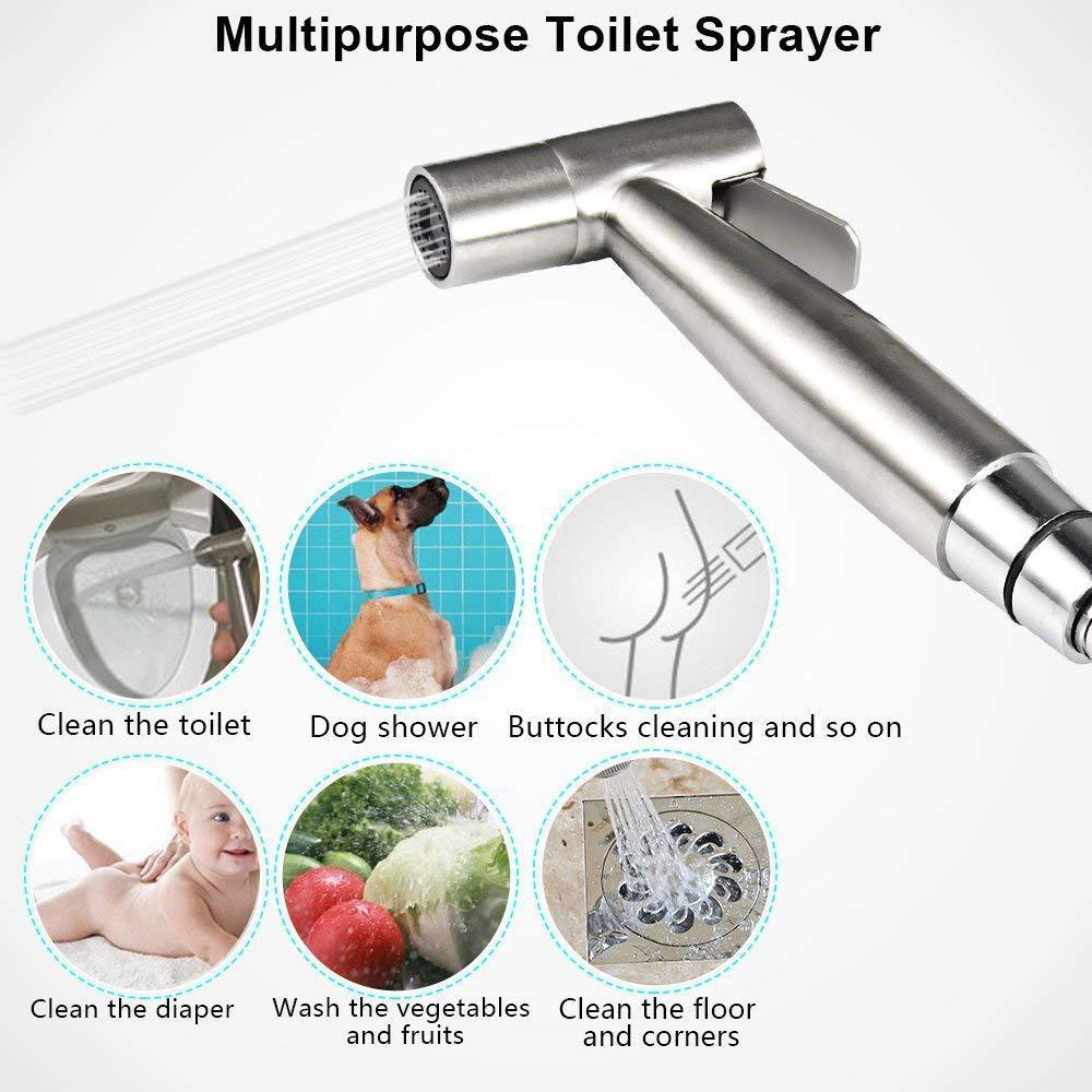 Bộ Vòi Xịt Toilet Cầm Tay Bằng Thép Không Gỉ 304 Chất Lượng Cao