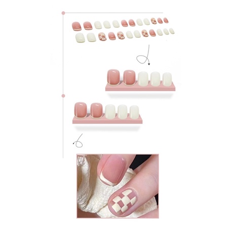 Set 24 móng giả N259 dáng móng ngắn ( Tặng kèm keo và dũa )