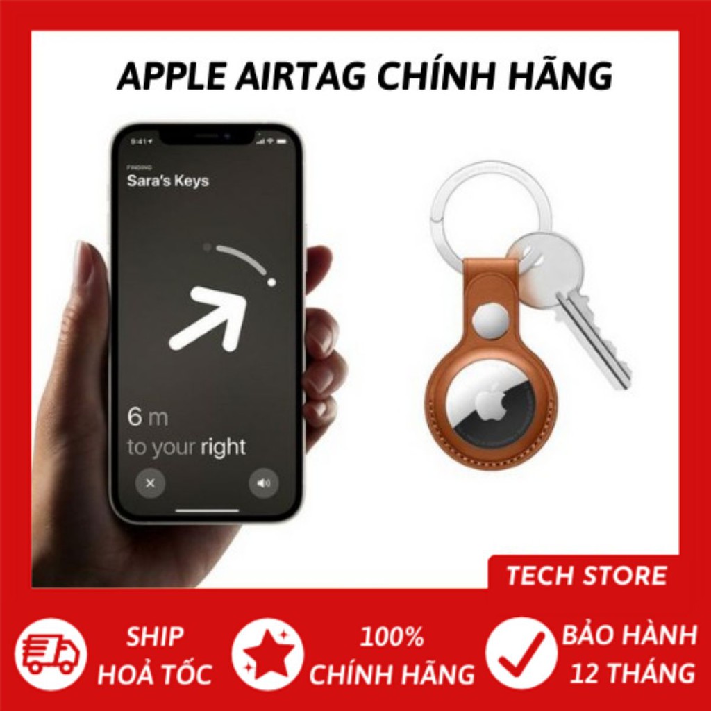 [CHÍNH HÃNG] Apple Airtag - Thiết bị tìm đồ thất lạc - Pin dùng 1 năm - Tặng kèm móc khoá - Bảo hành 12 tháng Techstore