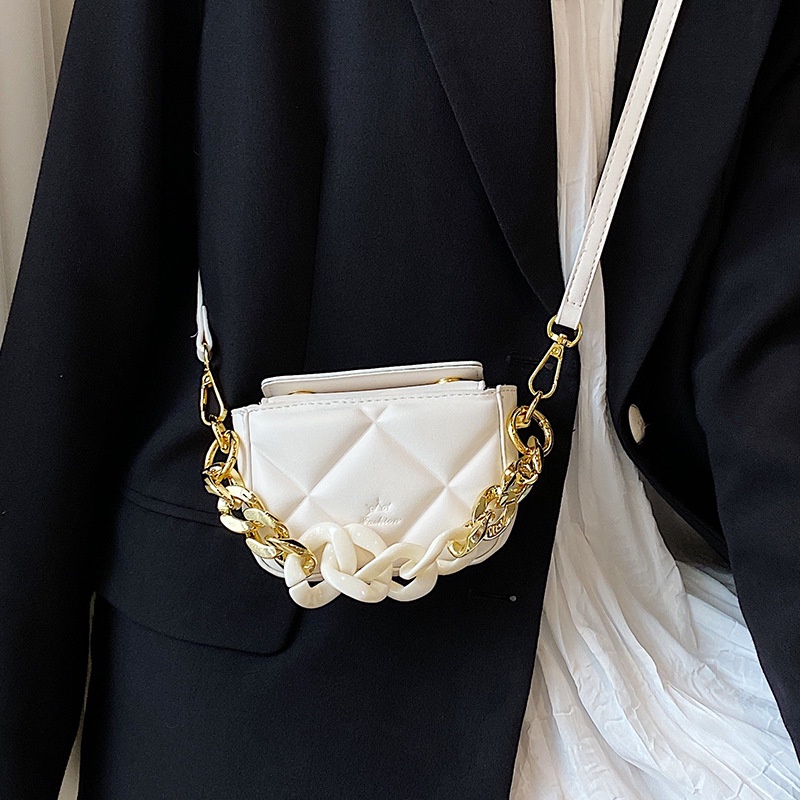 Túi Đeo Chéo Hình Vuông Cỡ Nhỏ Bằng acrylic Phối Dây Xích Thời Trang Cho Nữ