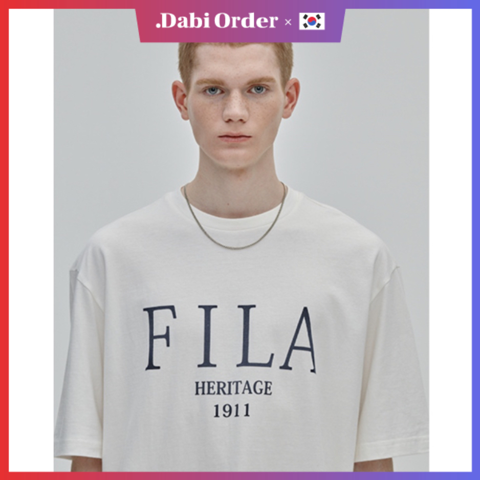 Áo thun FILA tay ngắn unisex form rộng hàng chính hãng order từ Hàn