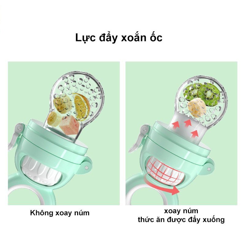 Túi Nhai Ăn Dặm Cho Bé Chống Hóc MISUTA Kèm 3 Size Chất Liệu Silicol An Toàn ( Tặng Dây Đeo )
