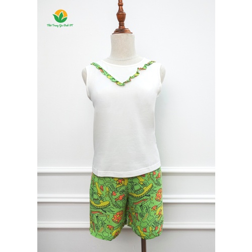 Bộ cotton mặc nhà quần đùi áo sát nách B02.1907- Thời trang gia đình VT