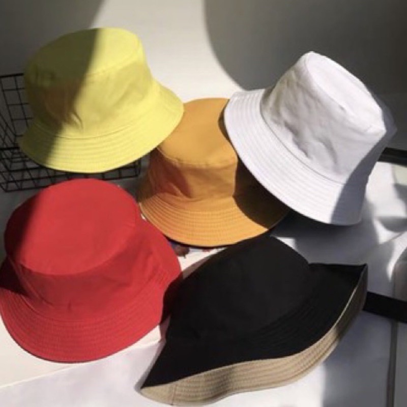 Nón bucket nam nữ, nón vành 2 mặt trơn nhiều màu sắc