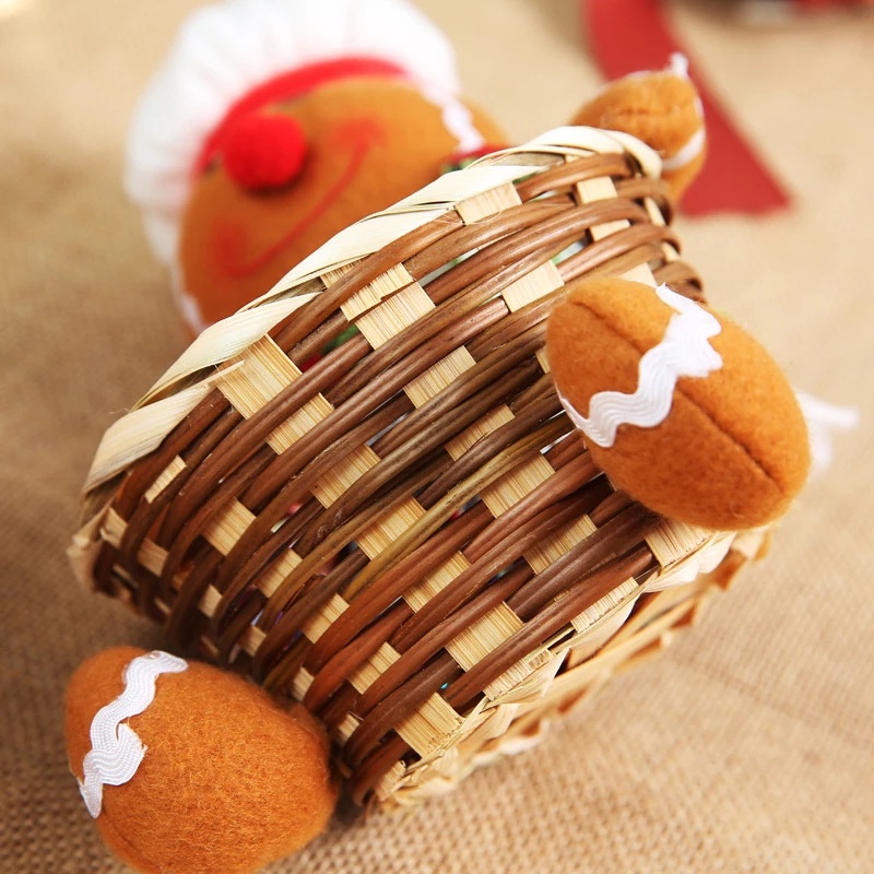 Giỏ Đựng Kẹo Hình Ông Già Noel / Người Tuyết / Nai Sừng Tấm Trang Trí Bàn Tiệc Giáng Sinh