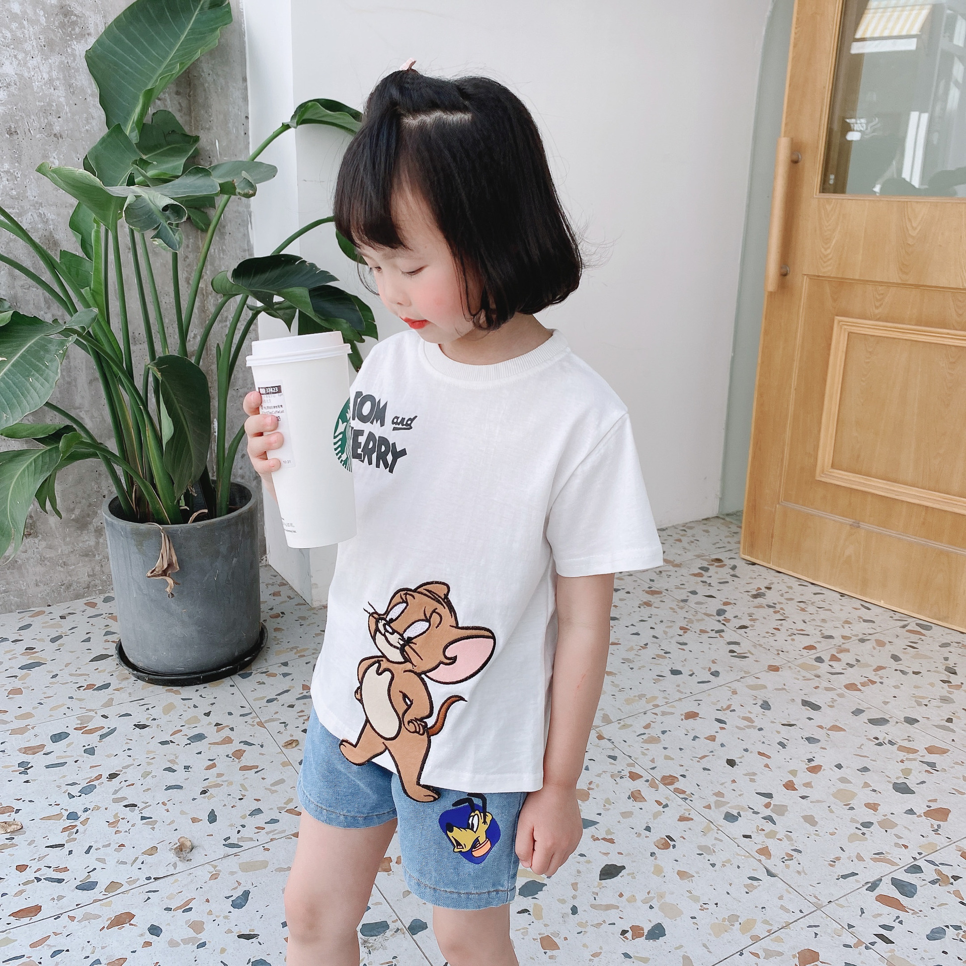 Baby T-shirt kids clothes cartoon cute animal cotton comfortable white fashion