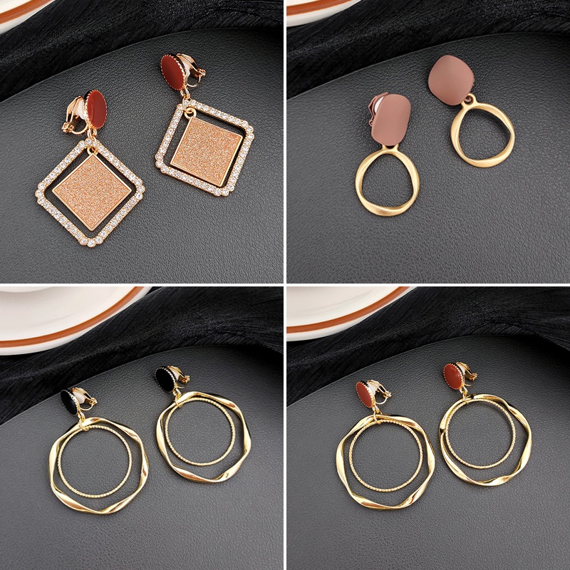 Bông Tai Dáng Dài Không Gây Đau Phong Cách Retro Thời Trang