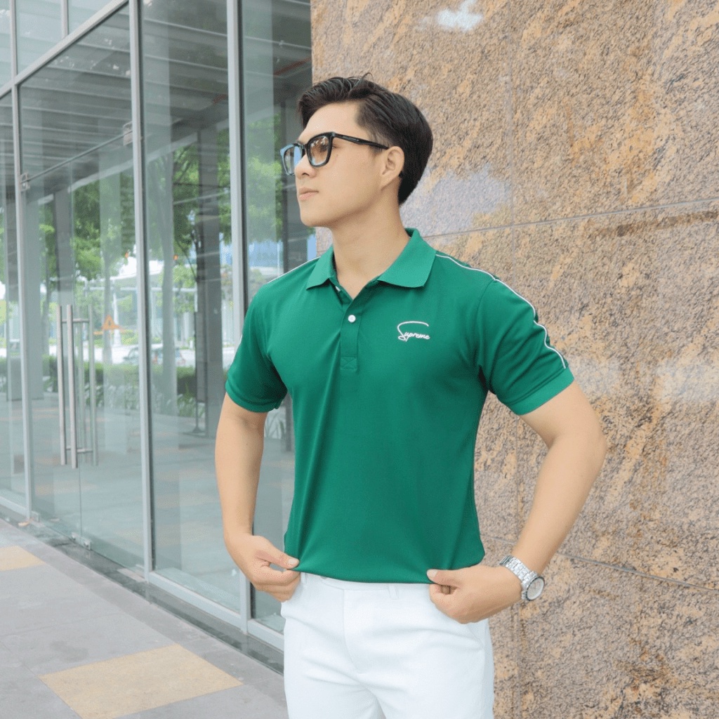 Áo Thun Nam Polo Cổ Trụ 3 Màu Chất Cotton Mềm Thấm Hút Tốt Đủ Size Phối Chữ Ký Siêu Đẹp NEW UNISEX