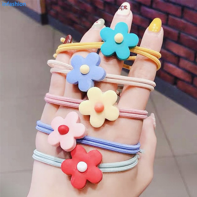 Dây Buộc Tóc Co Giãn Đính Hoa Thời Trang Cho Nữ
