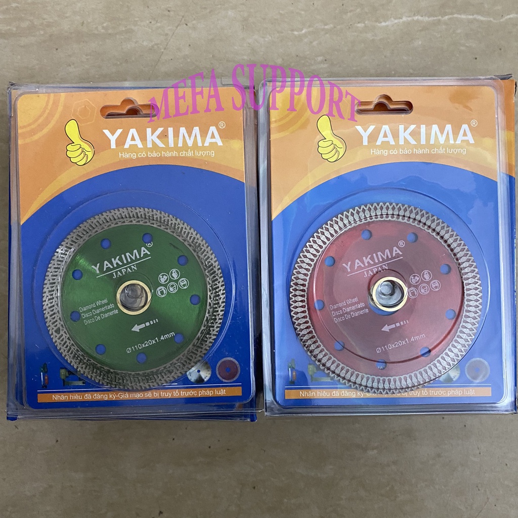 (Hộp 10 lưỡi) Lưỡi cắt gạch Yakima 110x1.4 (2 màu xanh đỏ) - Lưỡi cắt đá, bên tông Nhật