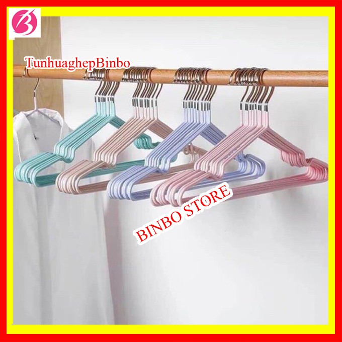 [Chuẩn sịn TQ]Combo 3 set móc treo quần áo làm từ kim loại bọc nhựa chắc chắn, ko lo bị tuột, gỉ set