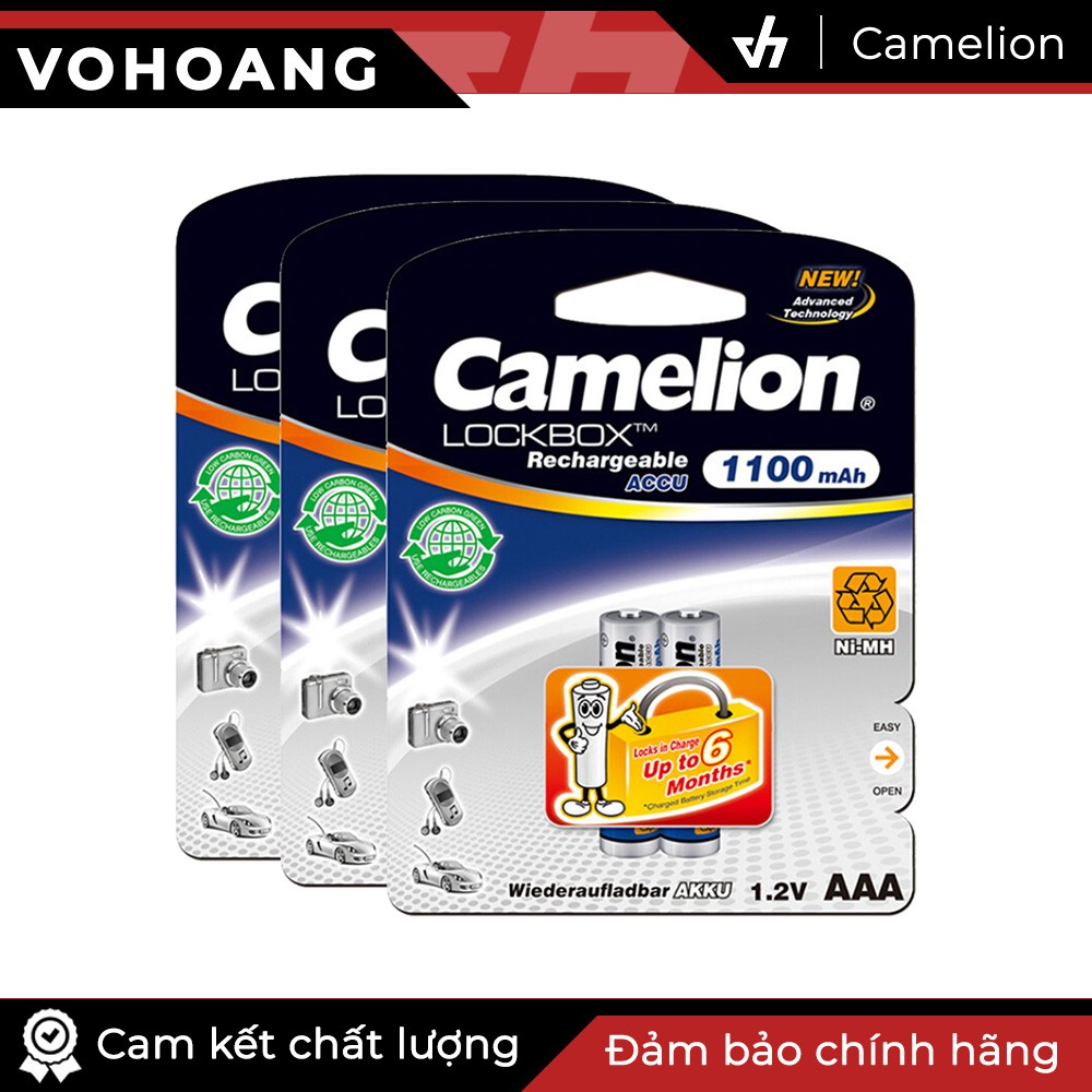 Bộ 6 pin sạc AAA Camelion 1100mAh - Chính hãng, dung lượng lớn, hiệu suất thực cao